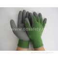 10 Gauge Green T/C Shell Grey Latex Foam Coating Working Gloves (DKL412)